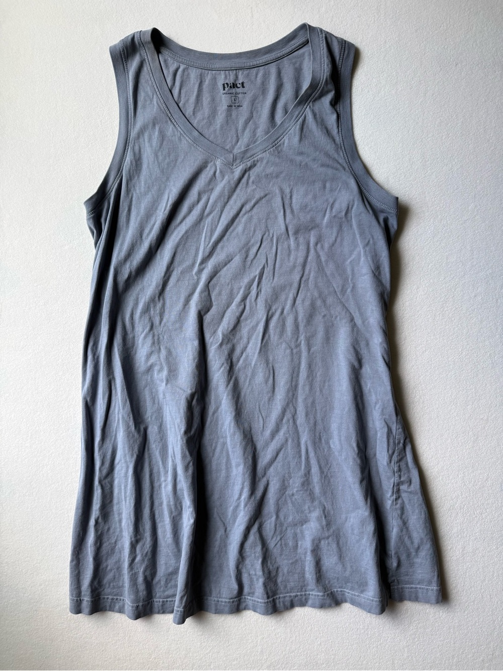 Pact Sleeveless V-Neck Cotton Tank Dress